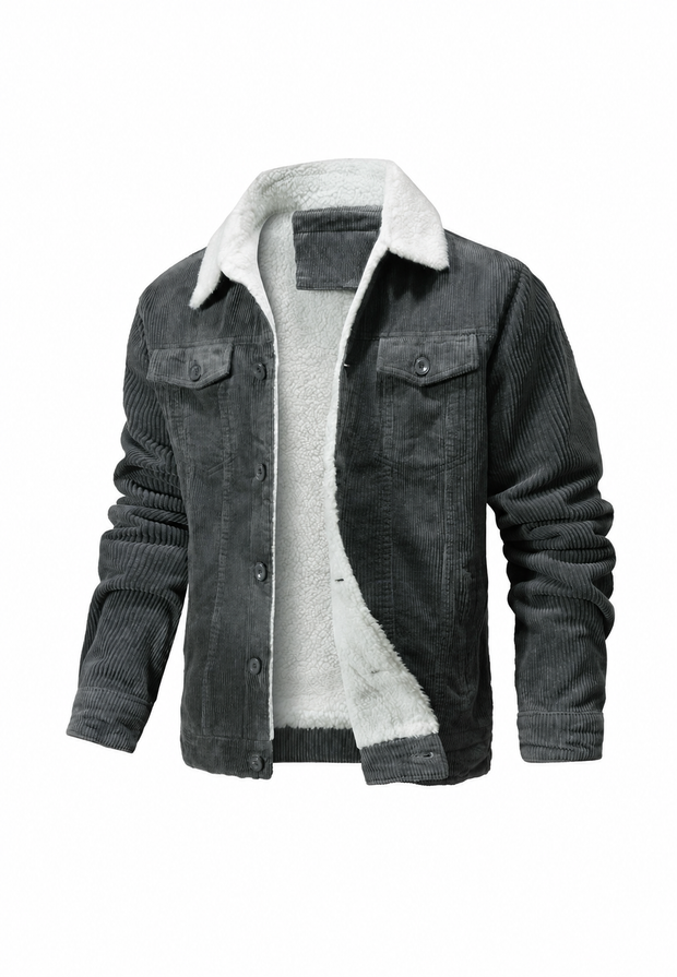 Veste pour homme en velours côtelé avec col et doublure en polaire - Ivar