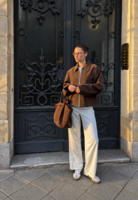 Blouson femme effet daim à coupe droite et zip - Hedvika