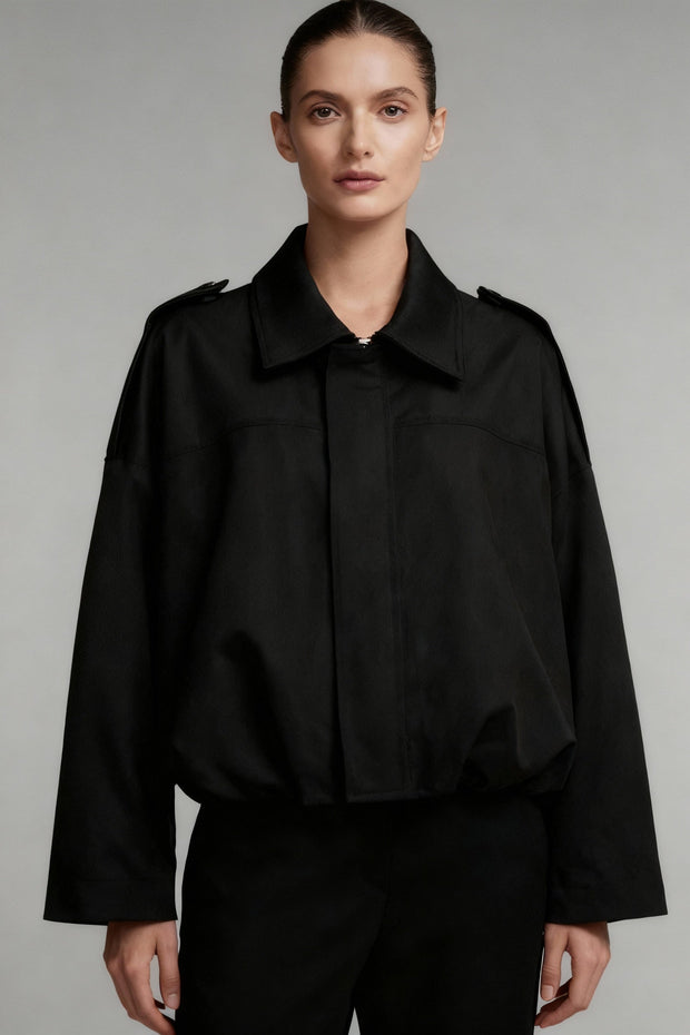 Blouson femme effet daim à col chemise - Alwina