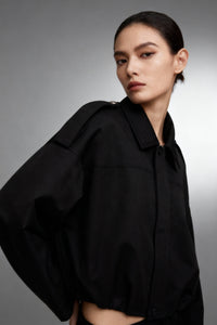 Blouson femme effet daim à col chemise - Alwina