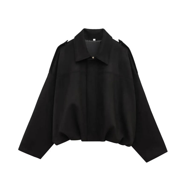 Blouson femme effet daim à col chemise - Alwina