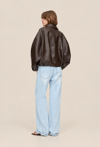 Blouson femme effet cuir avec ceinture à boucle - Ismérie