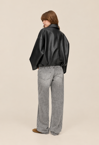 Blouson femme effet cuir avec ceinture à boucle - Ismérie