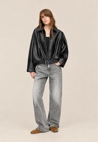 Blouson femme effet cuir avec ceinture à boucle - Ismérie