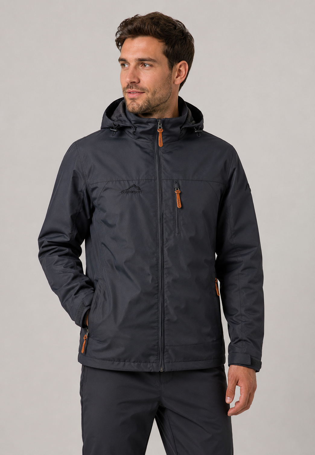 Wasserdichte Windjacke für Herren mit Kapuze – Jost