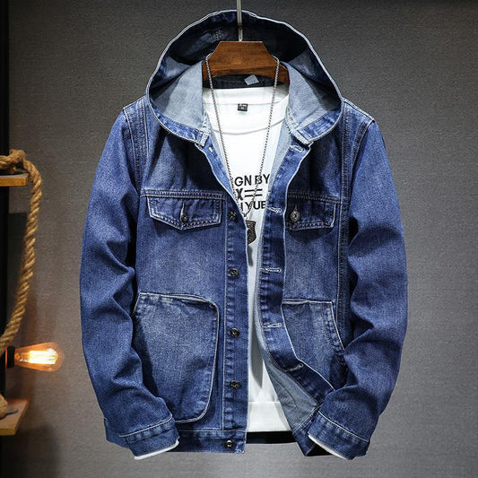 Veste en jean pour homme à capuche, effet délavé - Bennett