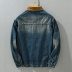Herren-Jeansjacke mit Cordkragen im Washed-Look – Dario