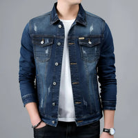 Herren-Jeansjacke im Washed-Look mit Pattentaschen – Armand