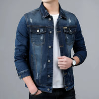 Herren-Jeansjacke im Washed-Look mit Pattentaschen – Armand