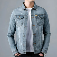 Herren-Jeansjacke im Washed-Look mit Pattentaschen – Armand