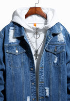 Jeansjacke im Washed-Look mit Rissen – Jannik