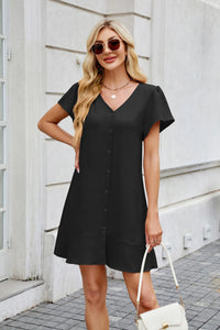 Jane - Robe unie avec décolleté en V