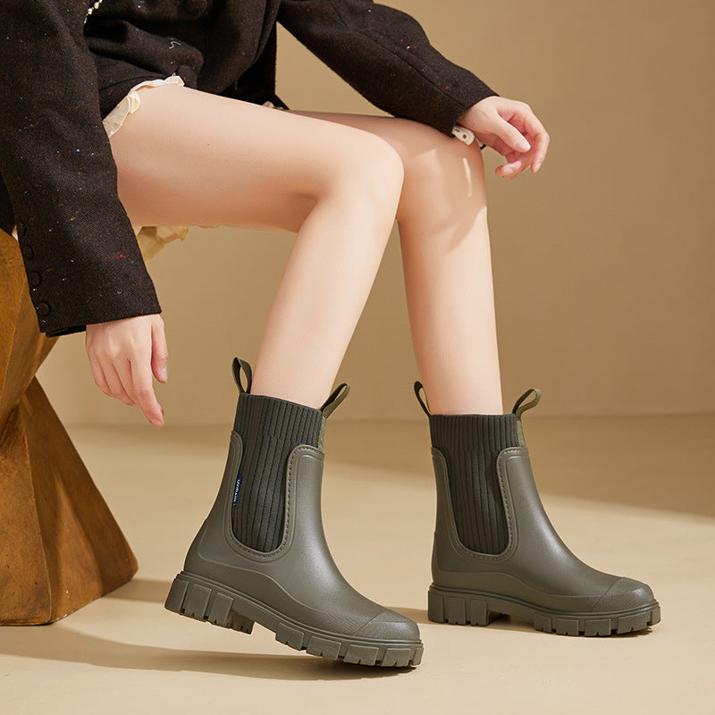 Wasserdichte Damen-Regenstiefel mit funktioneller Sohlenerhöhung - Elske