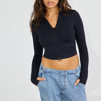 Veste de sport pour femme en tissu extensible de type cropped - Bianca