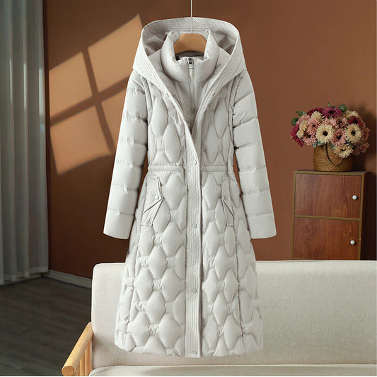 Langer gesteppter Damen-Wintermantel - Cassy