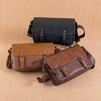 Sac à bandoulière en cuir synthétique pour homme avec boucles vintage - Matthew