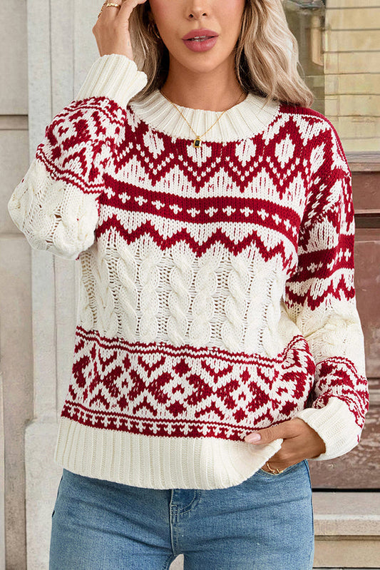 Weihnachtsdesign Strickmantel für Frauen - Maelinne