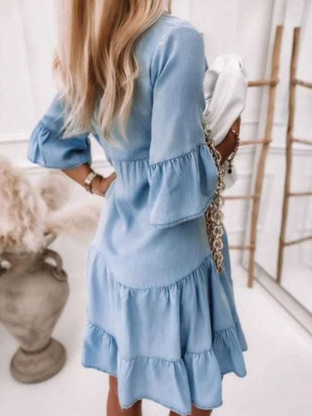 Kierra - Colour-washed denim dress