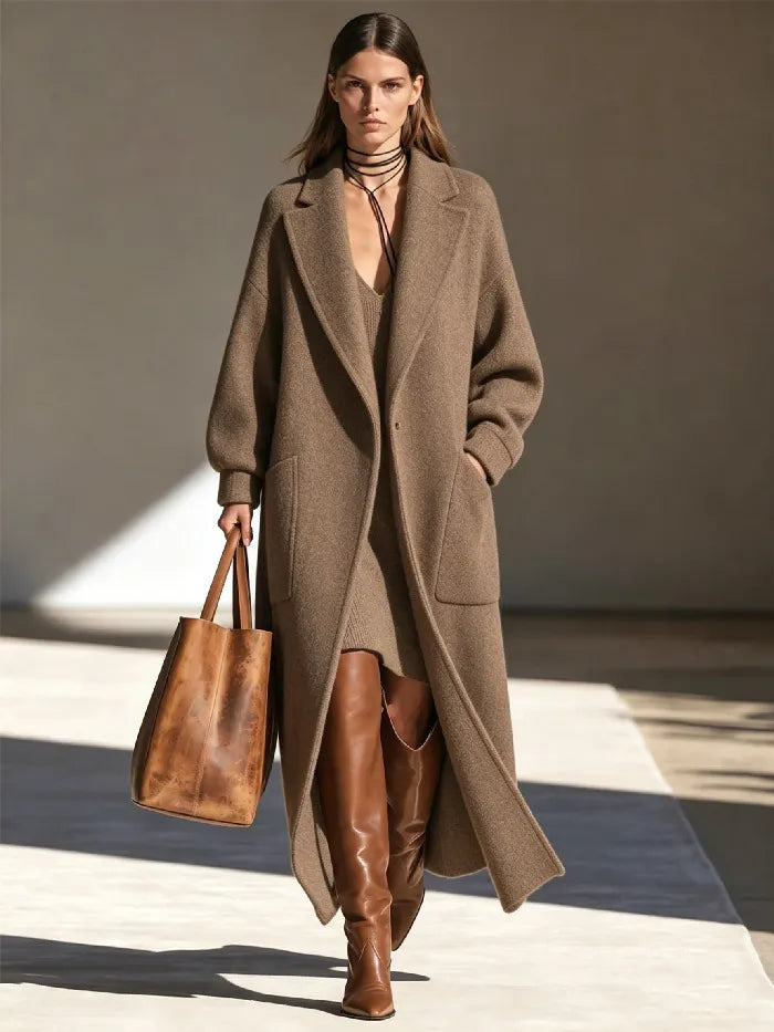 Manteau long pour femme à revers - Mara