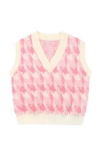 Gilet en maille pour femme, encolure en V, imprimé - Mondeña