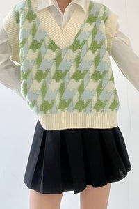 Gilet en maille pour femme, encolure en V, imprimé - Mondeña