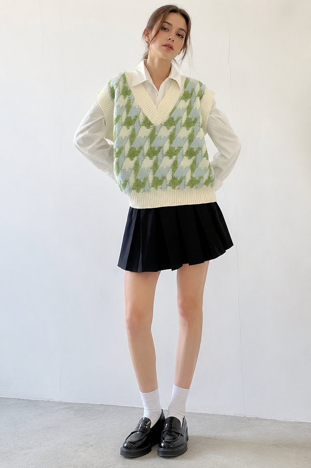 Gilet en maille pour femme, encolure en V, imprimé - Mondeña