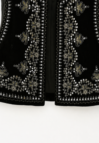 Gilet femme en velours à motifs floraux brodés - Celina