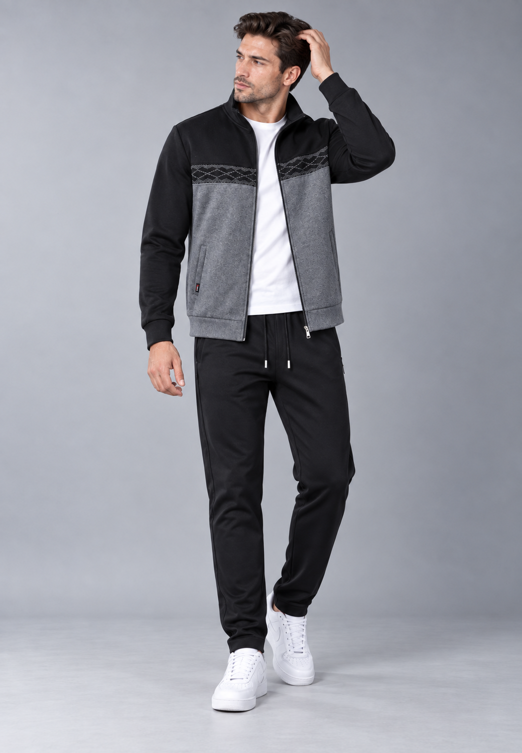 Survêtement homme deux pièces à fermeture zippée et col montant - Lasse