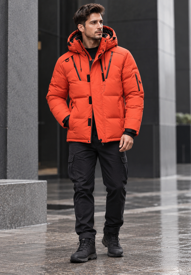 Veste matelassée outdoor homme à capuche et col montant - Stellan