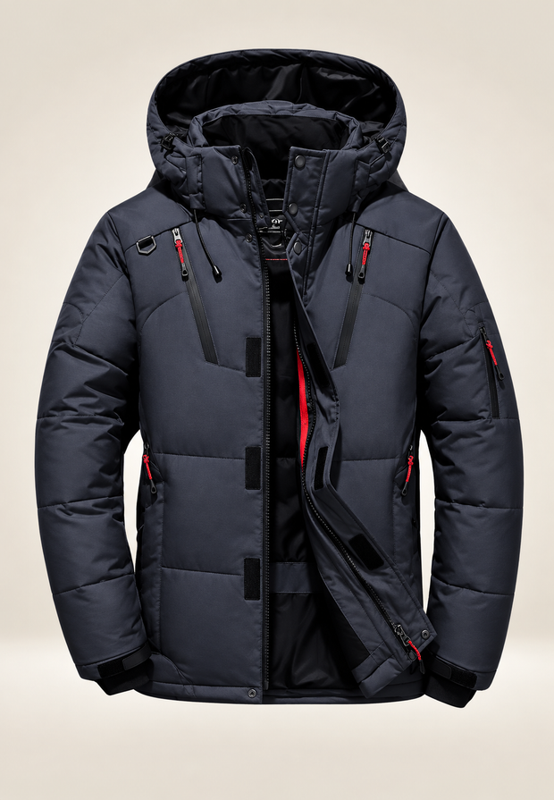 Veste matelassée outdoor homme à capuche et col montant - Stellan