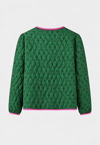 Veste matelassée femme à imprimé géométrique et nœuds décoratifs - Selvara