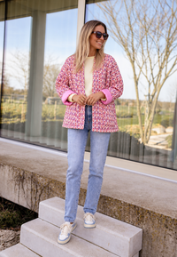 Veste matelassée femme à motifs géométriques et coupe droite - Eliora