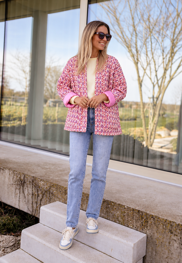 Veste matelassée femme à motifs géométriques et coupe droite - Eliora
