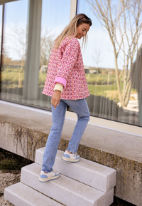 Veste matelassée femme à motifs géométriques et coupe droite - Eliora