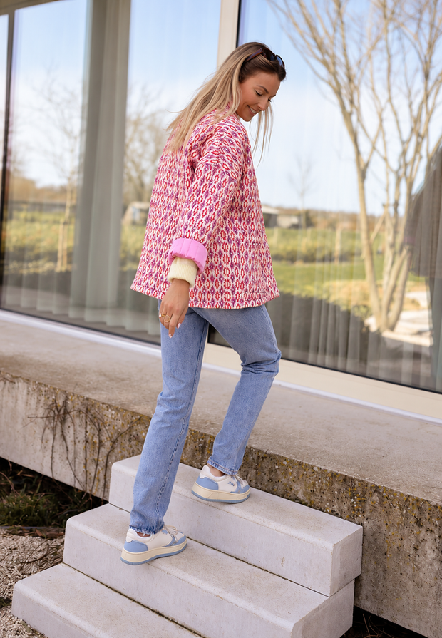 Veste matelassée femme à motifs géométriques et coupe droite - Eliora