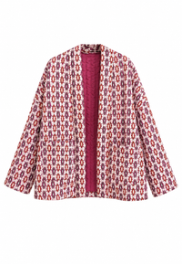 Veste matelassée femme à motifs géométriques et coupe droite - Eliora