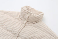 Steppjacke aus Cord für Damen mit hohem Kragen und weiter Passform – Marit