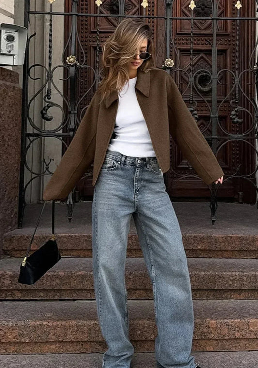 Veste en laine oversize de mi-saison pour femme - Sybille