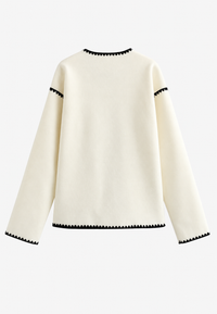 Damen-Strickjacke im Color-Block-Design mit kontrastierenden Bündchen – Émeline