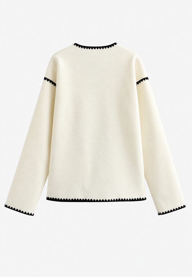 Damen-Strickjacke im Color-Block-Design mit kontrastierenden Bündchen – Émeline