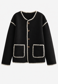 Damen-Strickjacke im Color-Block-Design mit kontrastierenden Bündchen – Émeline