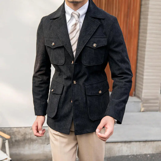 Veste élégante en velours côtelé avec poches - Julien