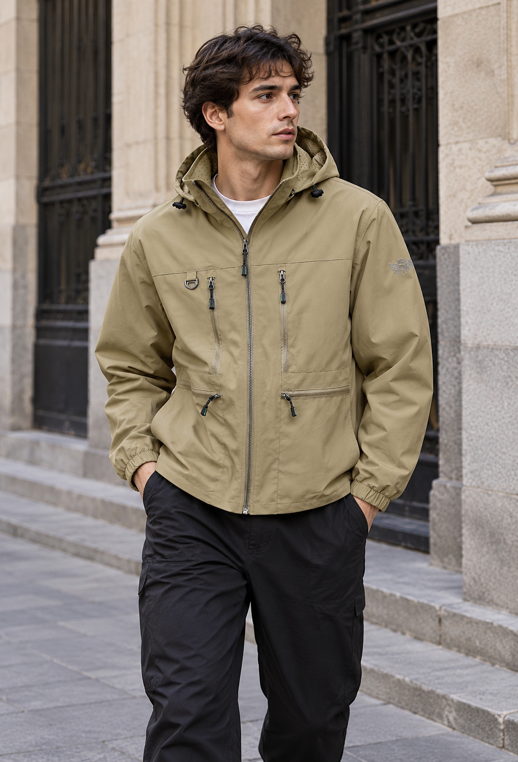 Veste homme outdoor capuche réglable quatre poches - Ardel