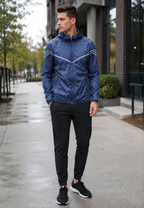 Wasserdichte Herrenjacke mit Kapuze, Taschen und Reißverschluss – Thiago