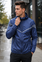 Wasserdichte Herrenjacke mit Kapuze, Taschen und Reißverschluss – Thiago
