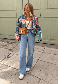 Veste matelassée femme à imprimés floraux combinés - Vetilia