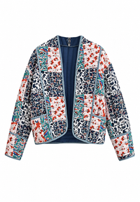 Veste matelassée femme à imprimés floraux combinés - Vetilia
