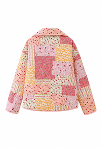 Veste matelassée femme à petites fleurs et col à revers - Zinnia