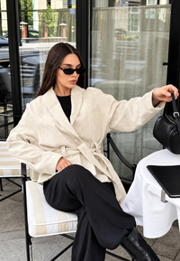 Veste femme effet daim à ceinture et manches amples - Nadia