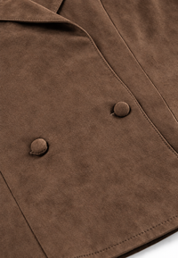 Veste femme effet daim à larges revers - Ariane